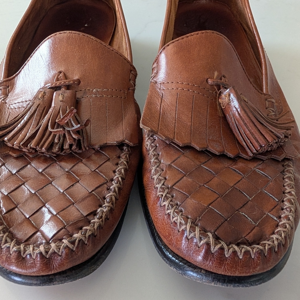 Cole Haan Brown Leather Tassel Loafers